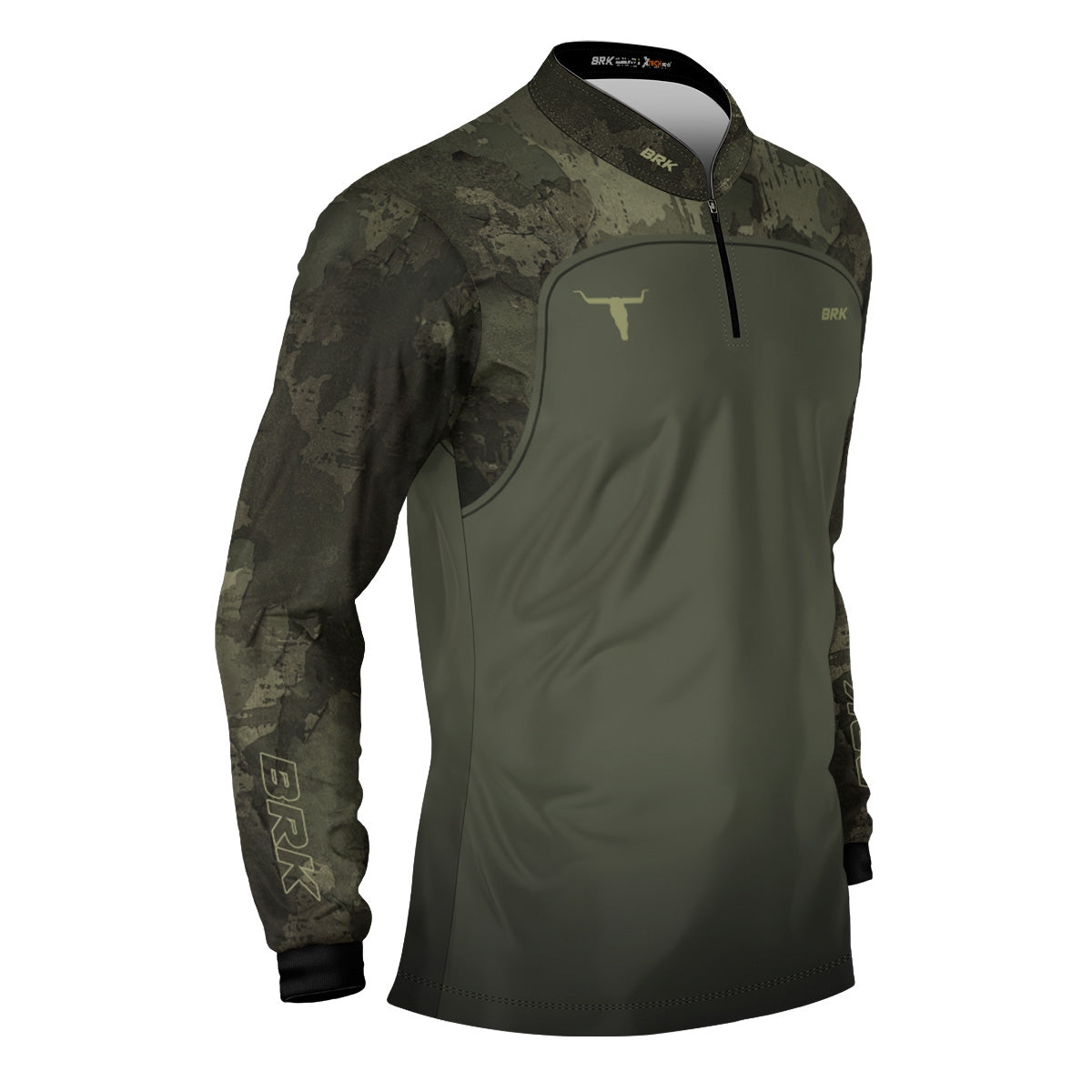 Camisa Agro Brk Camu Verde Long Horn com Proteção UV50+ Envio Imediato - Brk Agro