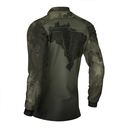 Camisa Agro Brk Camu Verde Long Horn com Proteção UV50+ Envio Imediato - Brk Agro