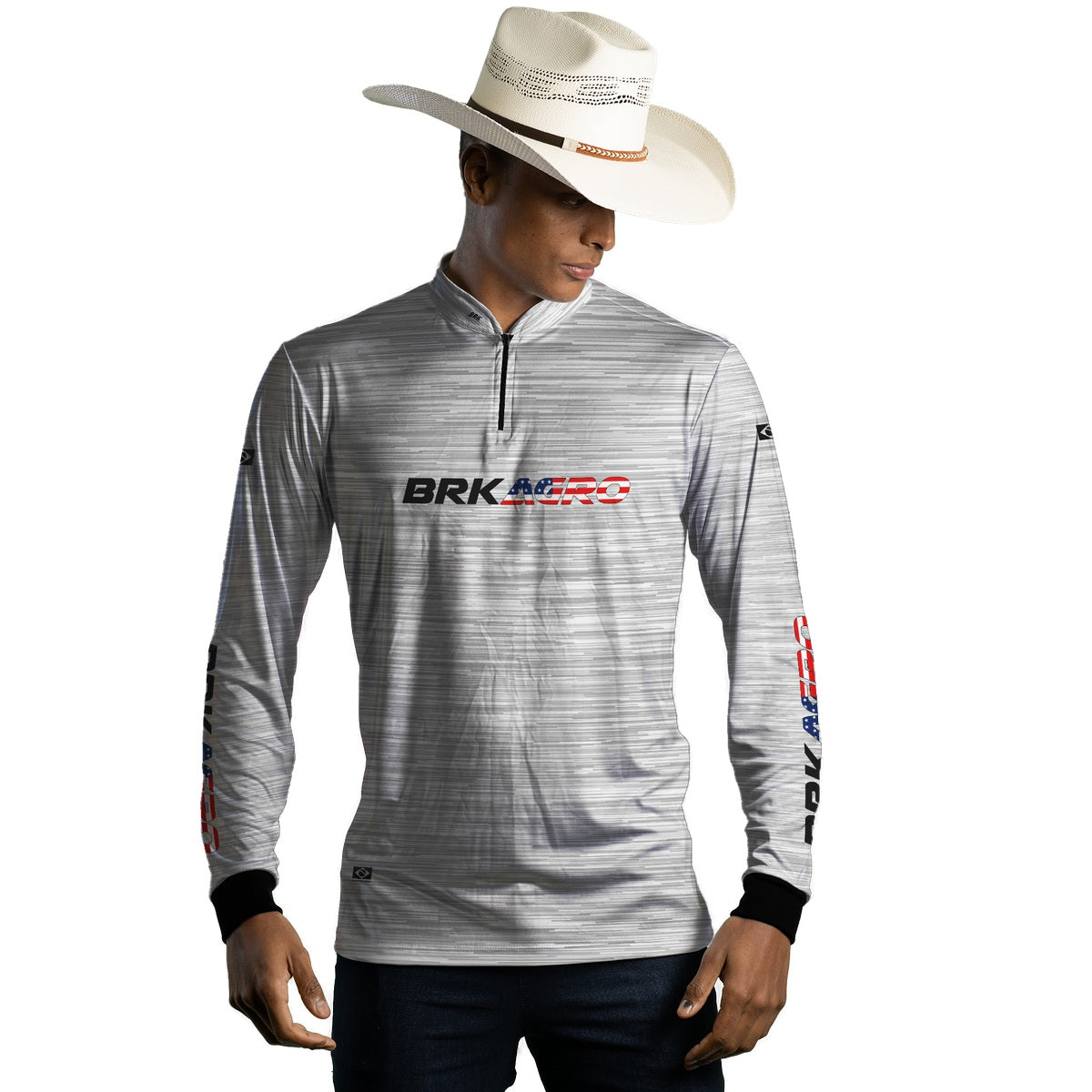 Camisa Agro Brk Mescla Branca USA com Proteção Solar UV50+ - Brk Agro