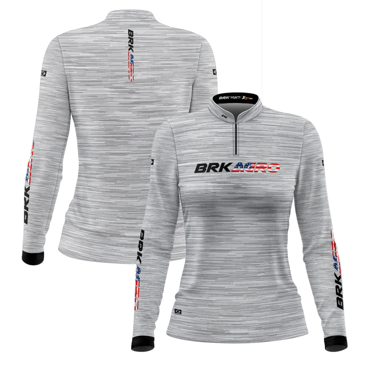 Camisa Feminina Agro  Brk Mescla Branca USA com Proteção Solar UV50+ - Brk Agro