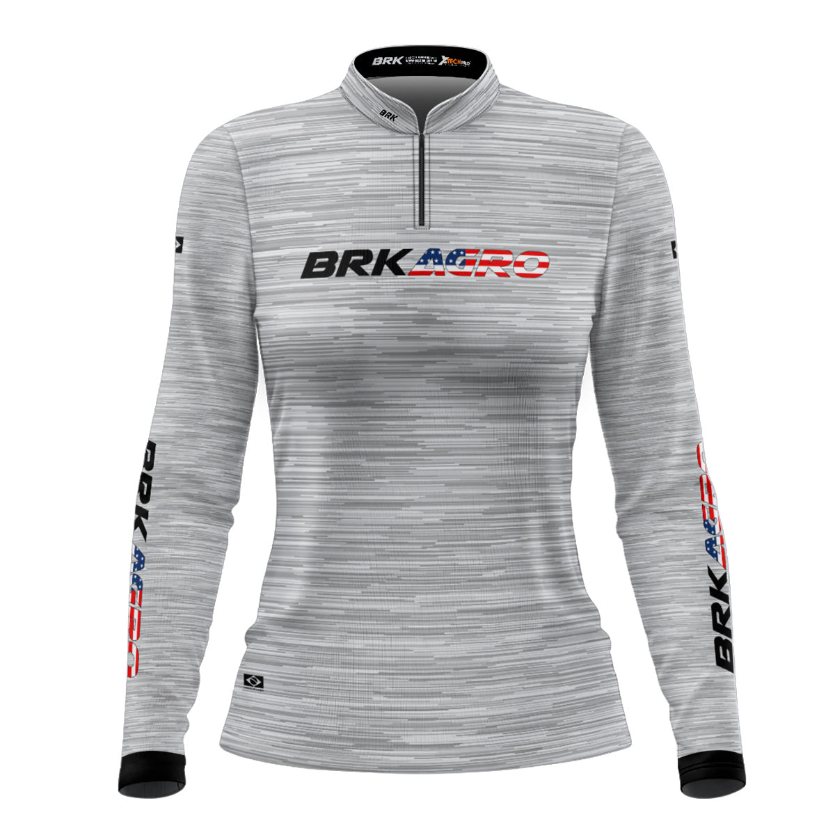 Camisa Feminina Agro  Brk Mescla Branca USA com Proteção Solar UV50+ - Brk Agro