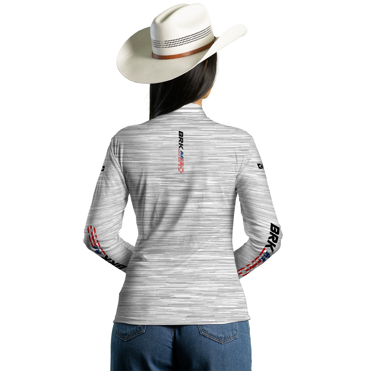 Camisa Feminina Agro  Brk Mescla Branca USA com Proteção Solar UV50+ - Brk Agro