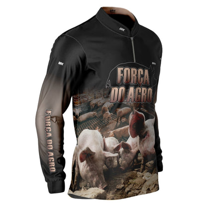 Camisa Agro Brk Suíno Suinocultura UV50+ - Brk Agro