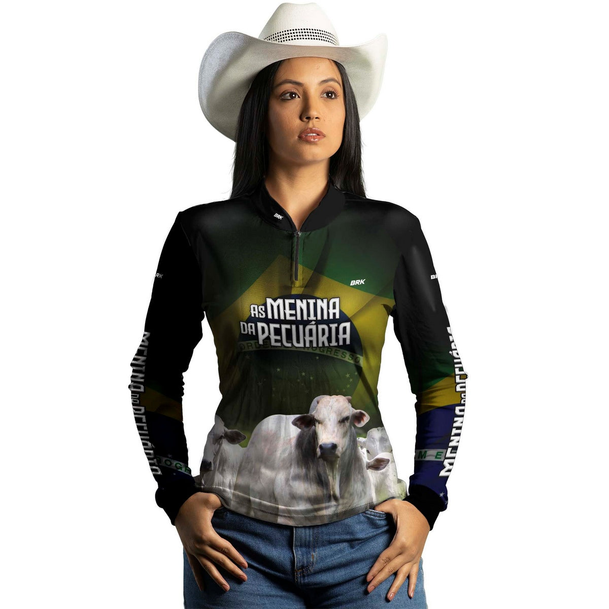 Camisa Feminina Agro Brk As Menina da Pecuária com Proteção Solar UV50+ - Brk Agro