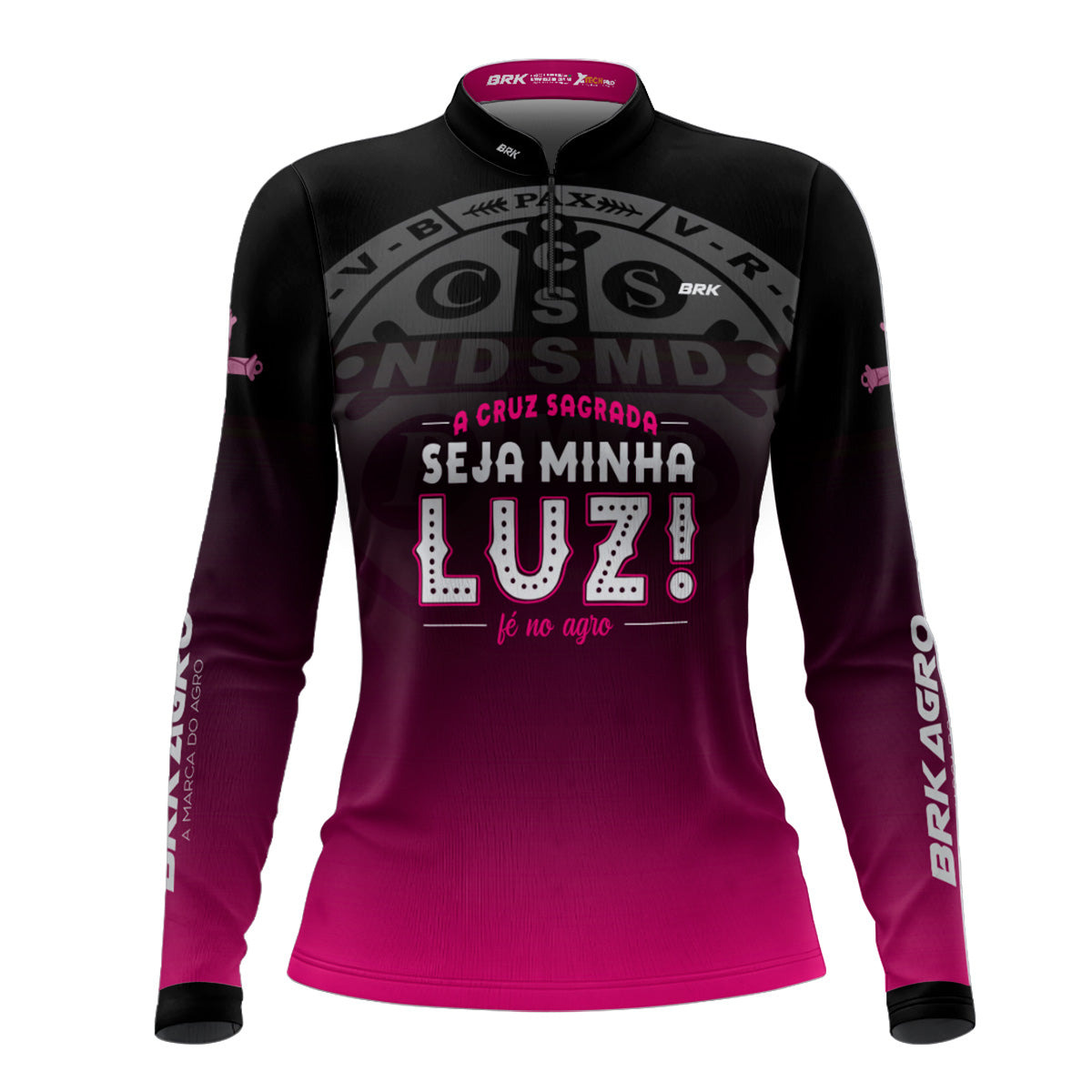 Camisa Feminina Agro Brk A Cruz Sagrada Seja Minha Luz com Proteção Solar UV50+ - Brk Agro