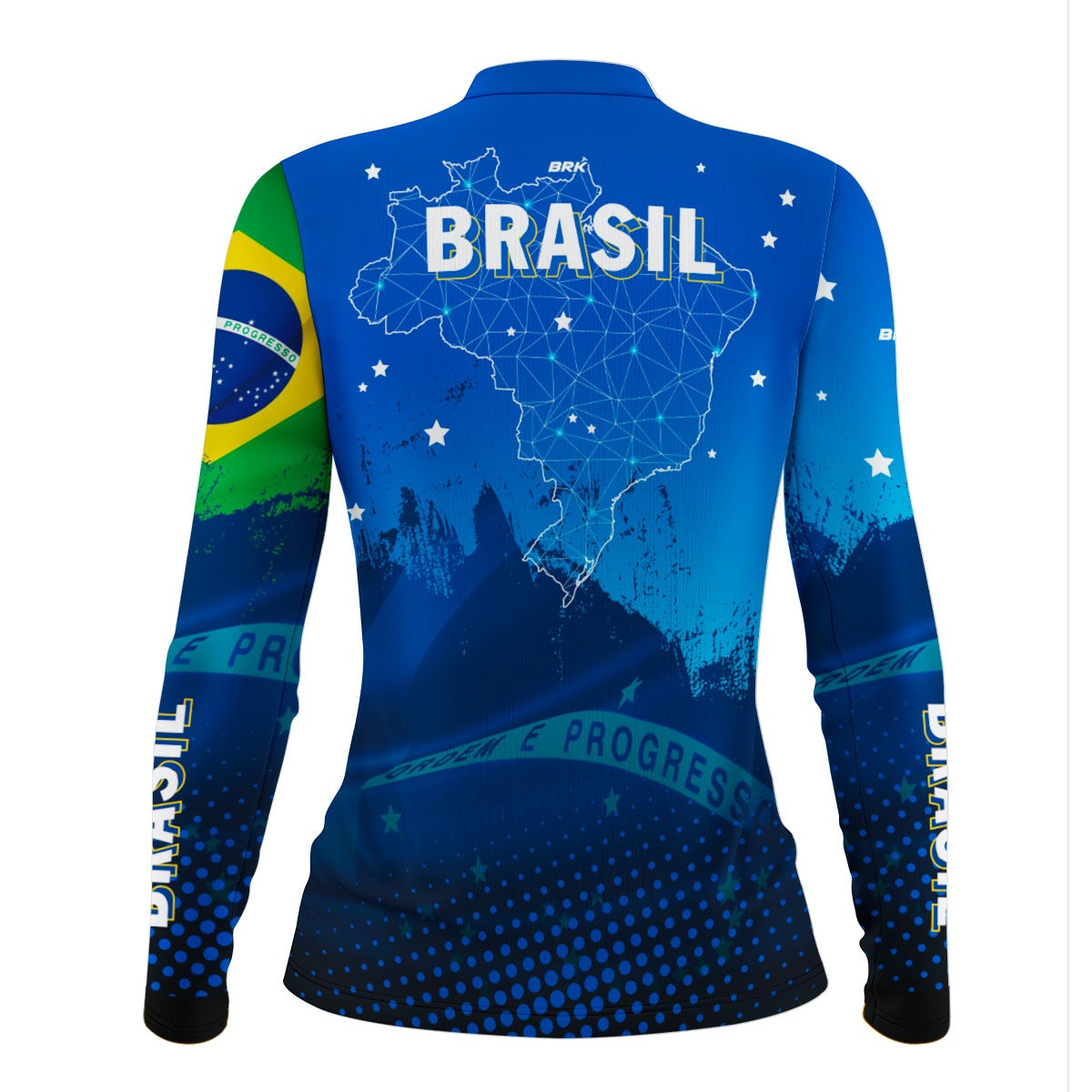 Camisa Feminina Agro Brk Brasil Azul com Proteção Solar UV50+ - Brk Agro