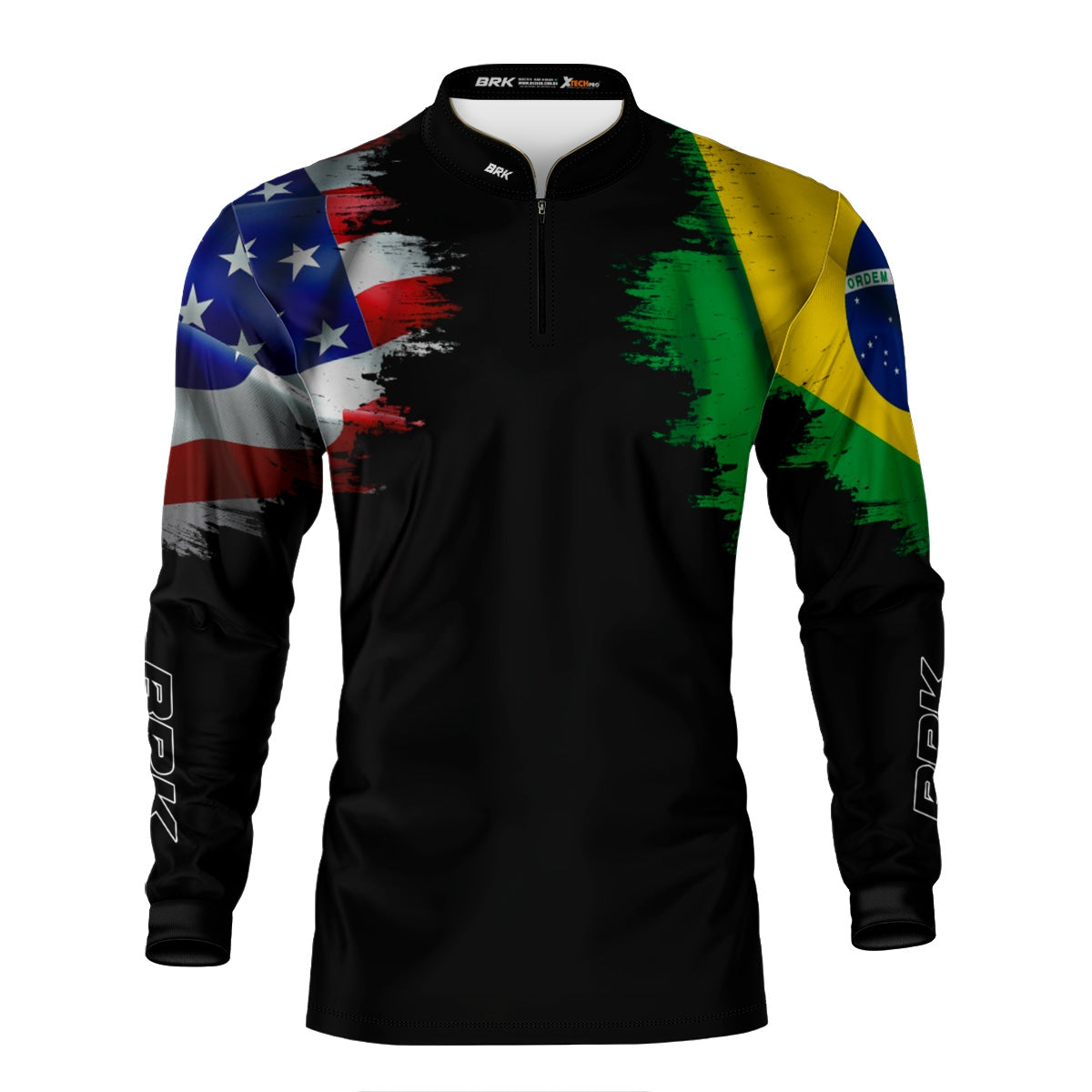 Camisa Agro Brk Bandeira Brasil Estados Unidos com Proteção Solar UV50+ - Brk Agro