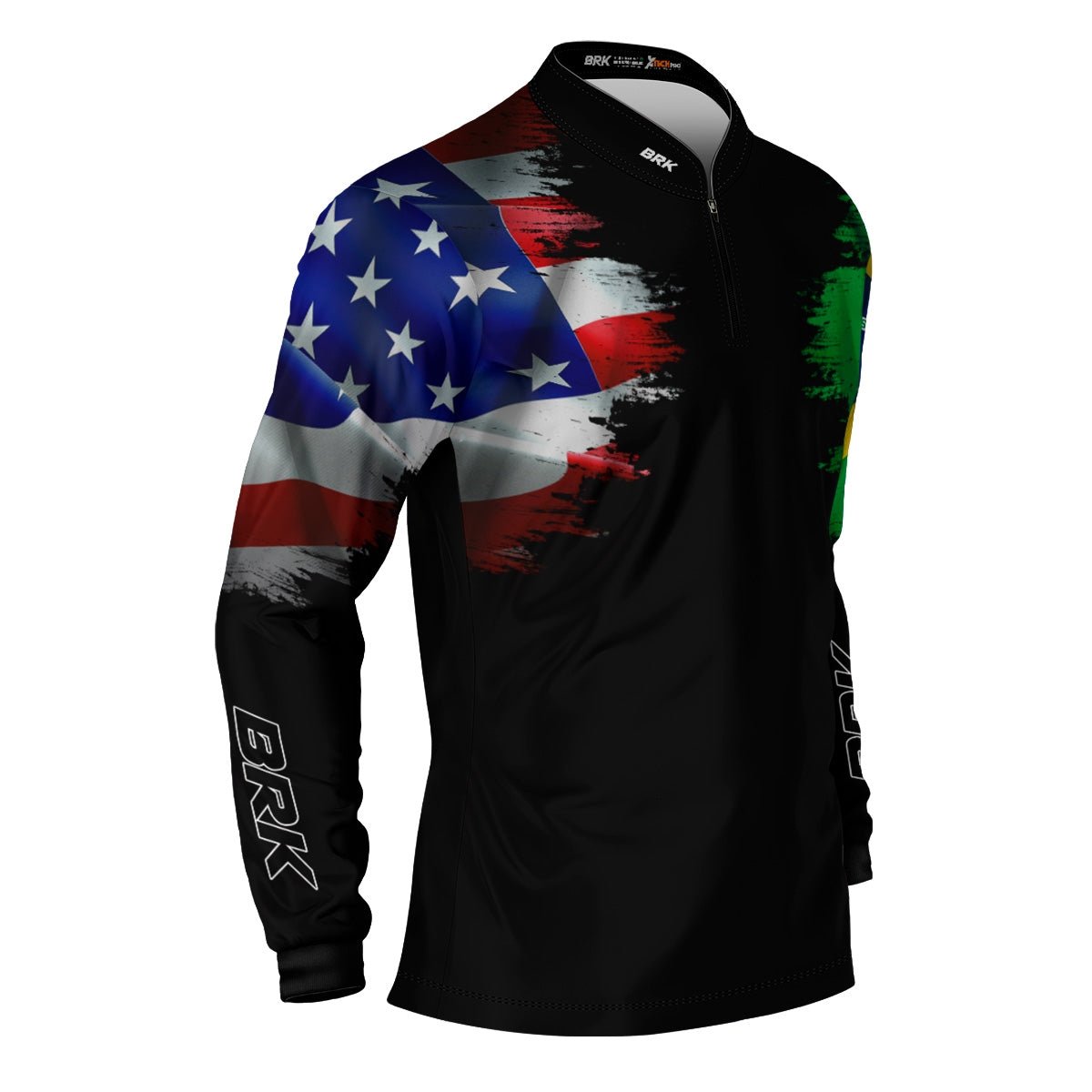 Camisa Agro Brk Bandeira Brasil Estados Unidos com Proteção Solar UV50+