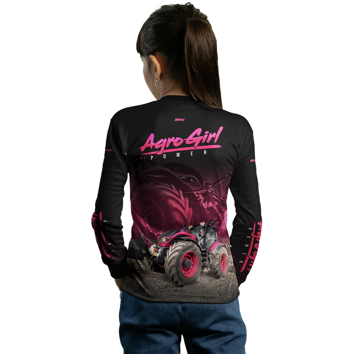 Camisa Infantil Agro Brk Agro Girl Power Rosa com Proteção Solar UV50+ - Brk Agro