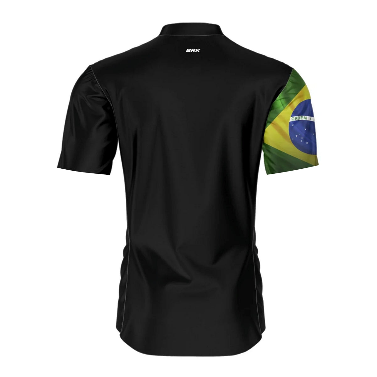 Camisa Manga Curta Agro Brk Preta Bandeira do Brasil com Proteção Solar UV50+ - Brk Agro