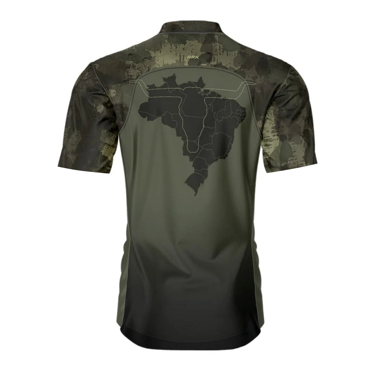 Camisa Manga Curta Agro Brk Camu Verde Long Horn com Proteção Solar UV50+ - Brk Agro