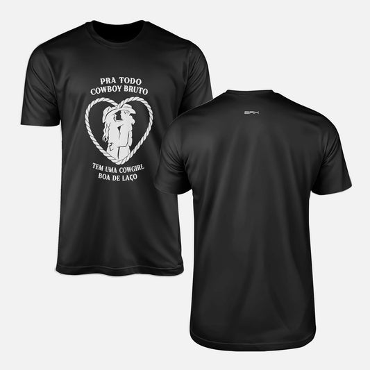 Camiseta Agro Brk Todo Cowboy Tem uma Cowgirl Boa de Laço com Algodão Premium