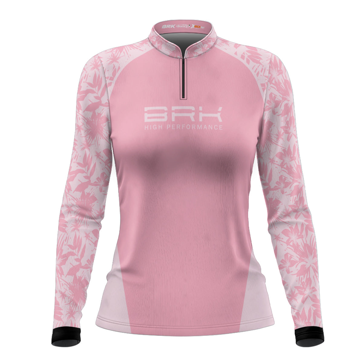 Camisa Agro Feminina Brk Básica Floral Rosa com Proteção Solar UV50+ - Brk Agro