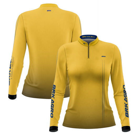 Camisa Agro Feminina Brk Básica Clean Amarela com Proteção Solar UV50+ - Brk Agro