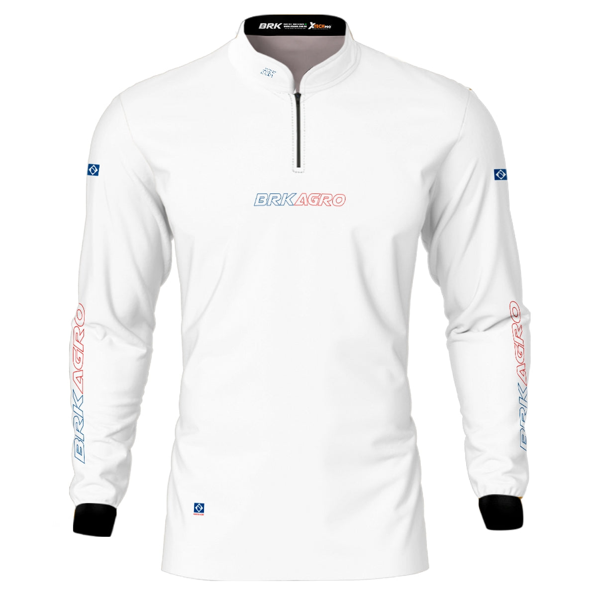 Camisa Agro Brk Branca Azul e Vermelha com Proteção Solar UV50+ - Brk Agro