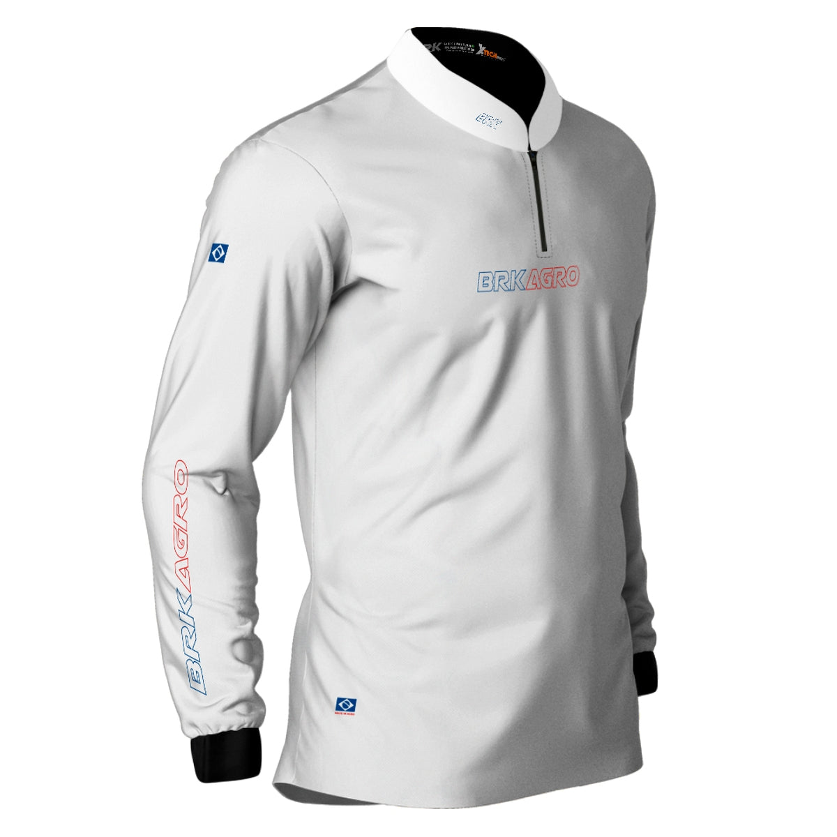 Camisa Agro Brk Branca Azul e Vermelha com Proteção Solar UV50+ - Brk Agro