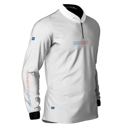 Camisa Agro Brk Branca Azul e Vermelha com Proteção Solar UV50+ - Brk Agro