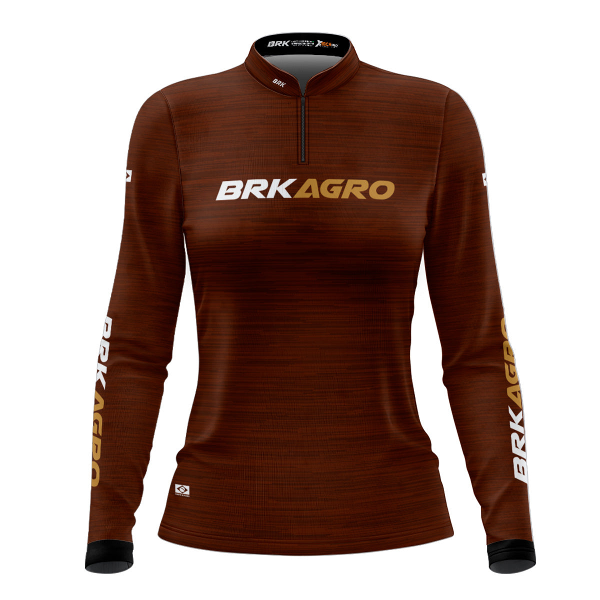 Camisa Agro Feminina Brk Mescla Marrom Yellowstone com Proteção Solar UV50+ - Brk Agro