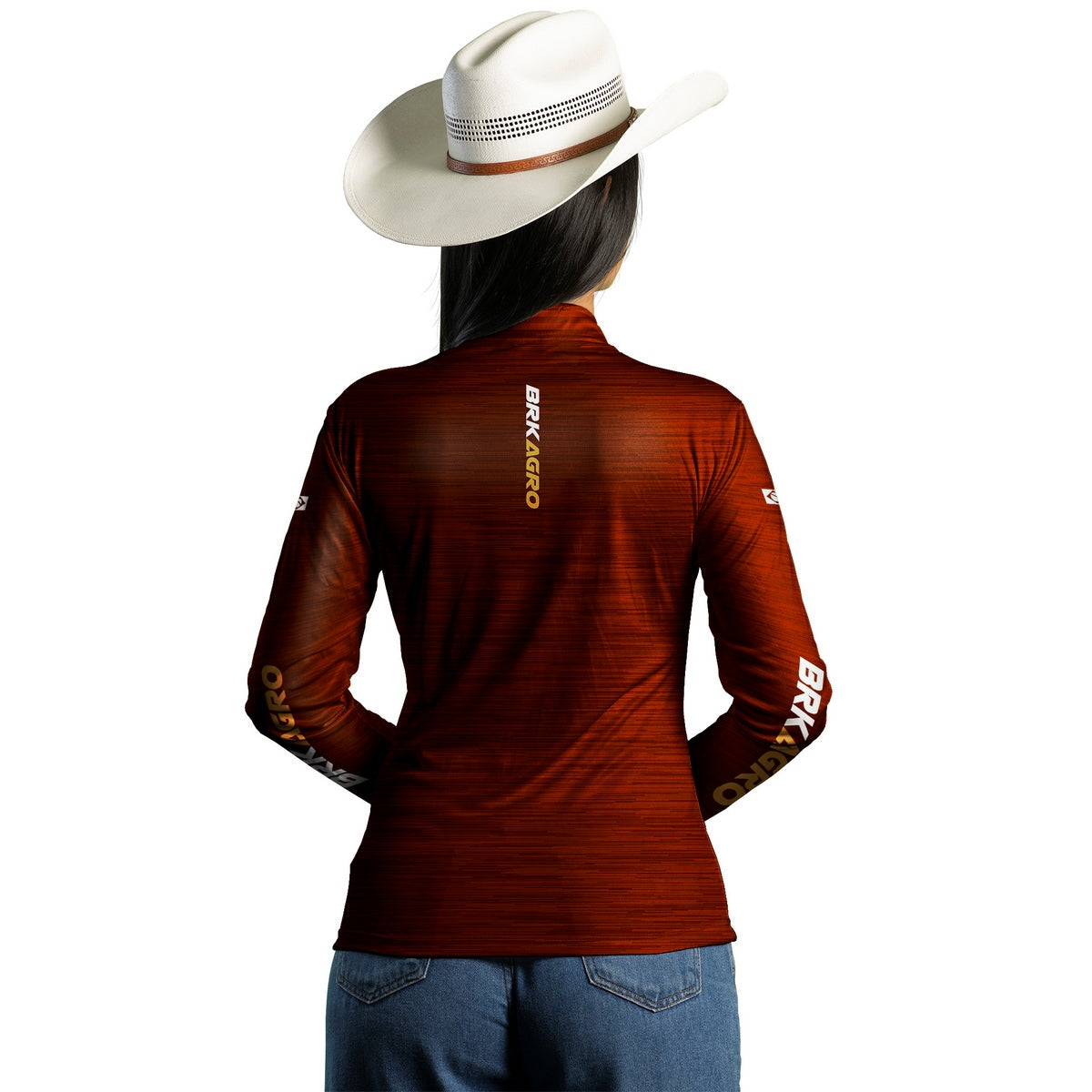 Camisa Agro Feminina Brk Mescla Marrom Yellowstone com Proteção Solar UV50+ - Brk Agro