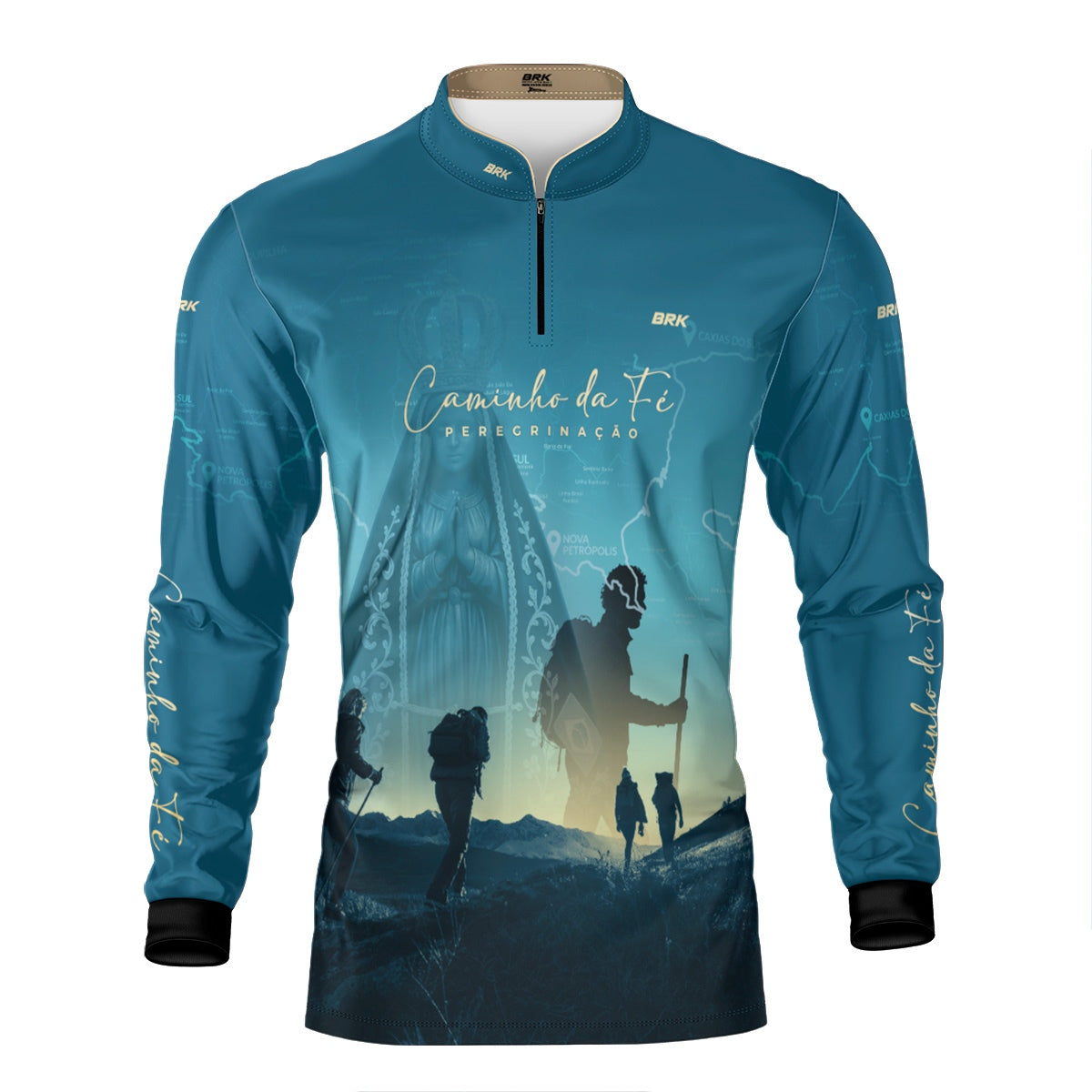 Camisa Agro Brk Caminho da Fé Peregrinação Nossa Senhora com Proteção Solar UV50+