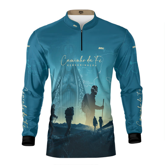 Camisa Agro Brk Caminho da Fé Peregrinação Nossa Senhora com Proteção Solar UV50+