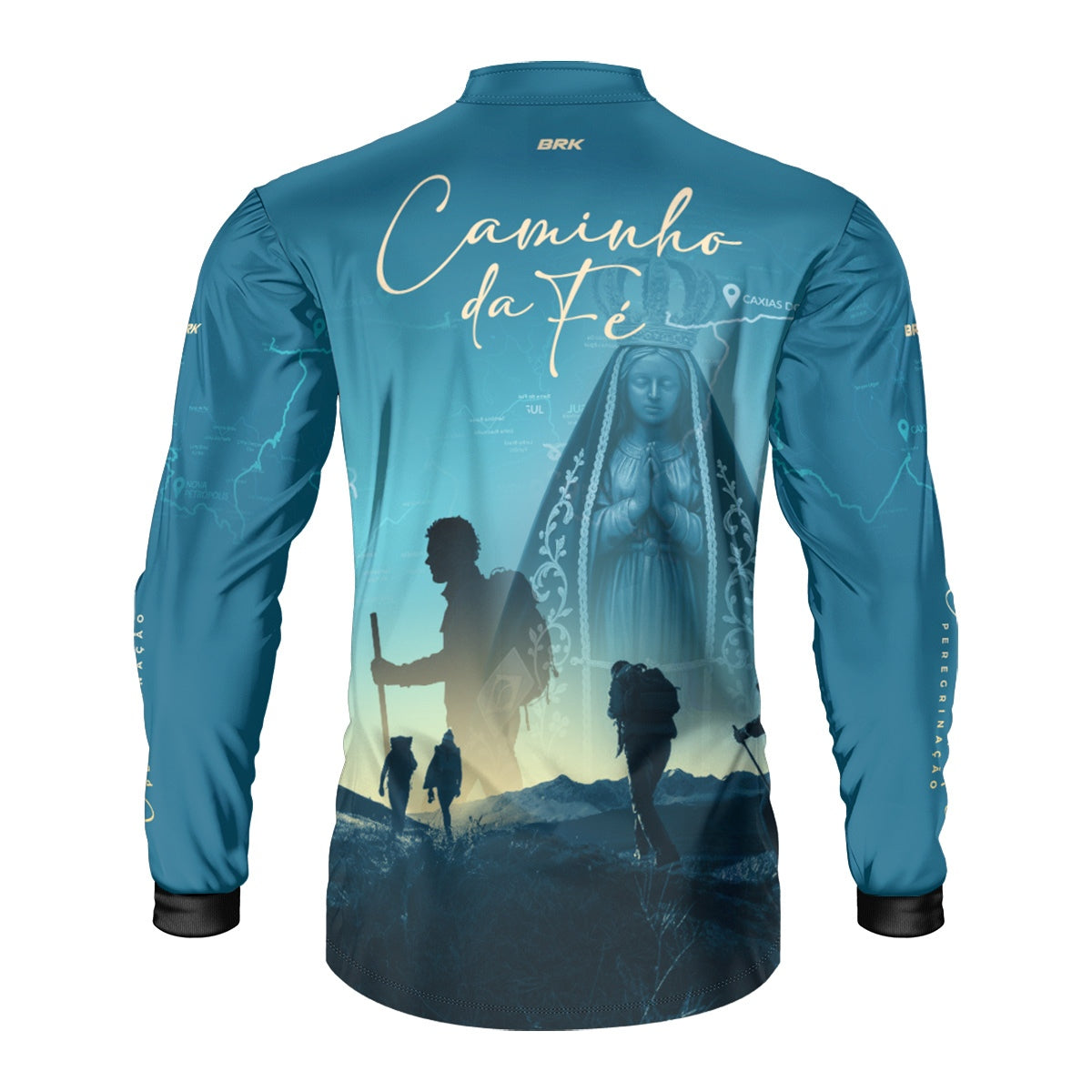 Camisa Agro Brk Caminho da Fé Peregrinação Nossa Senhora com Proteção Solar UV50+