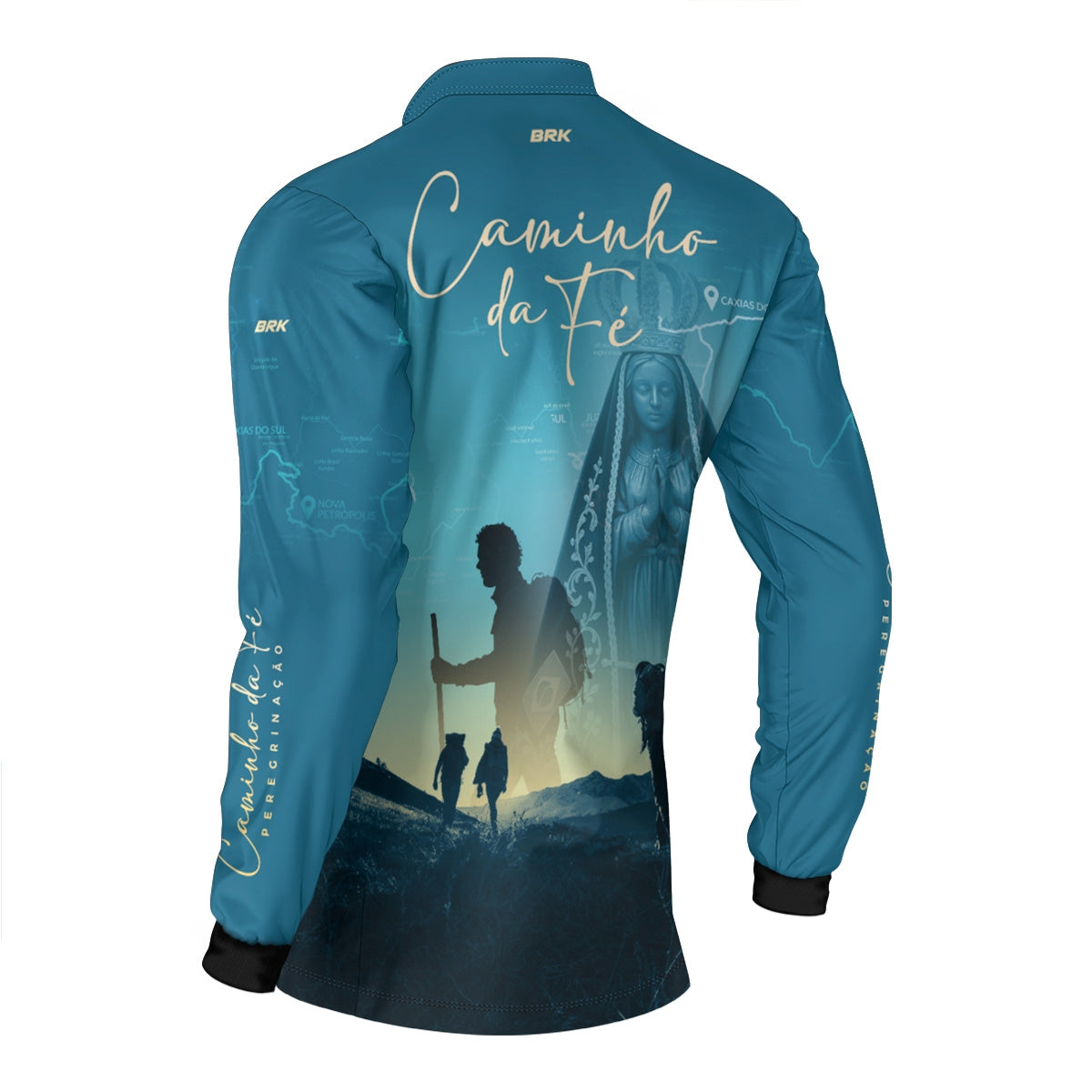Camisa Agro Brk Caminho da Fé Peregrinação Nossa Senhora com Proteção Solar UV50+
