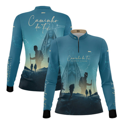 Camisa Feminina Brk Caminho da Fé Peregrinação Nossa Senhora com Proteção Solar UV50+
