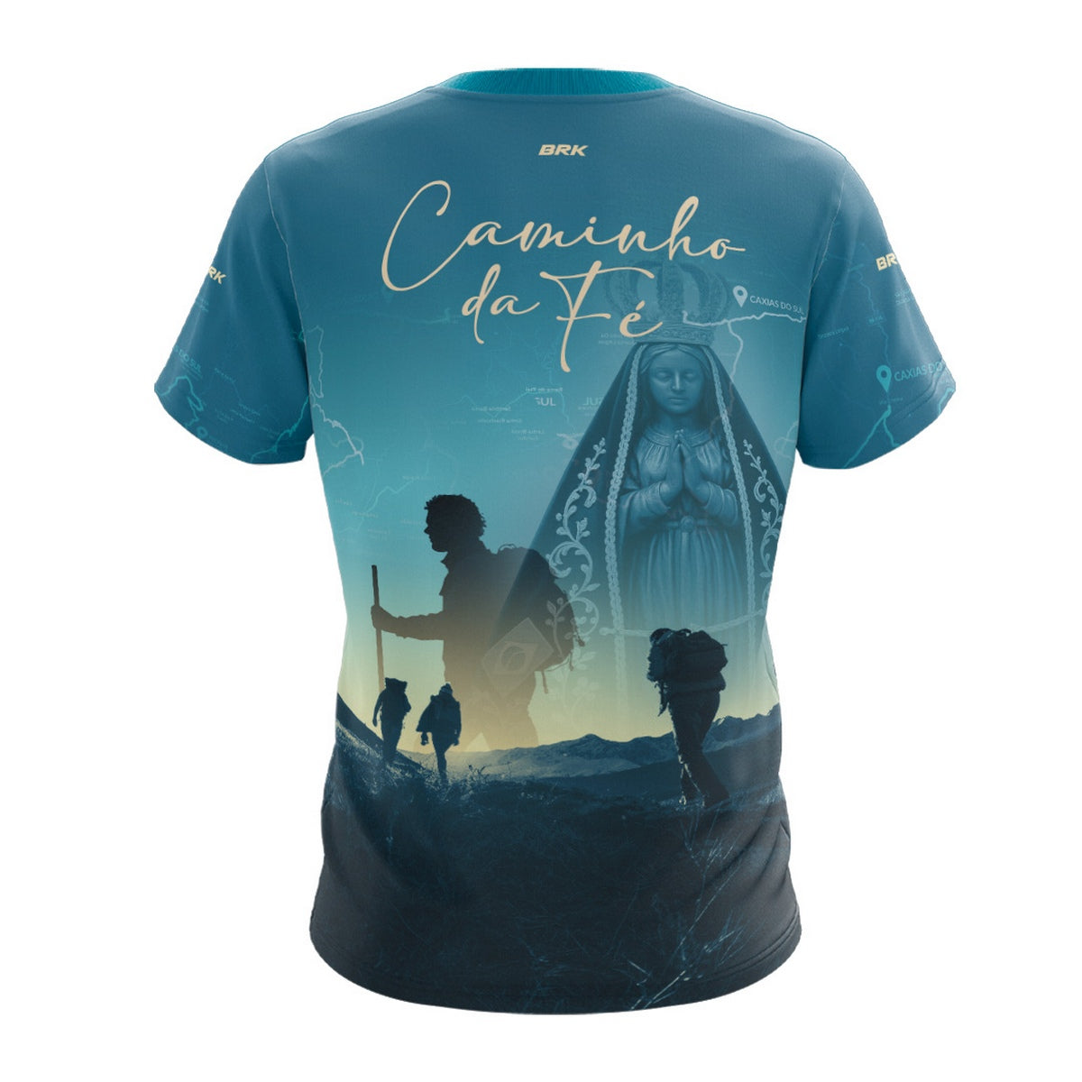 Camiseta Agro Brk Caminho da Fé Peregrinação Nossa Senhora com Proteção Solar UV50+