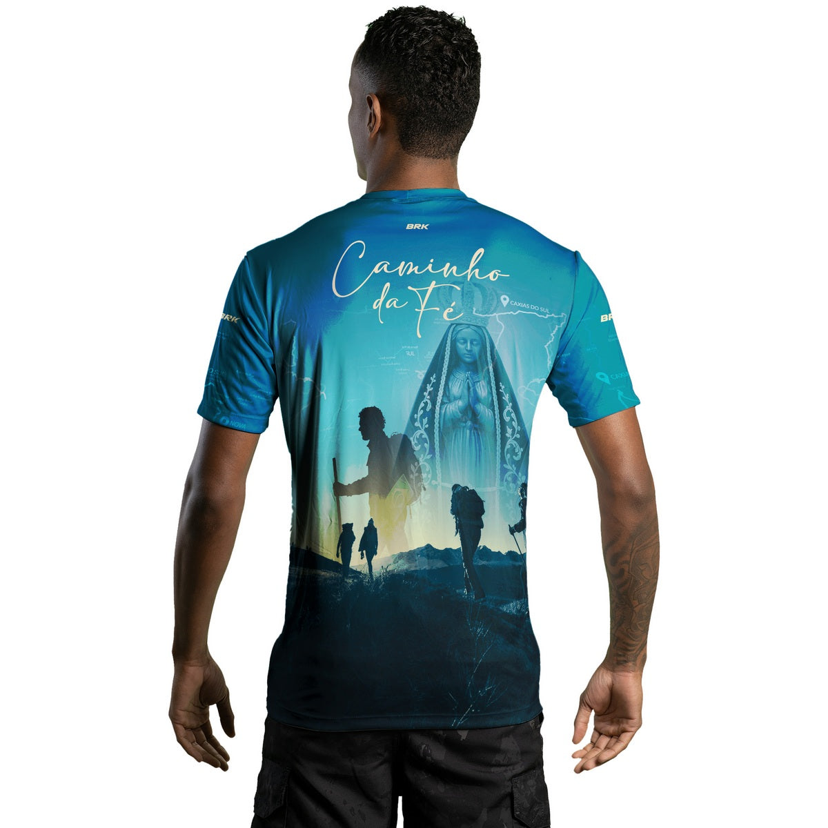 Camiseta Agro Brk Caminho da Fé Peregrinação Nossa Senhora com Proteção Solar UV50+