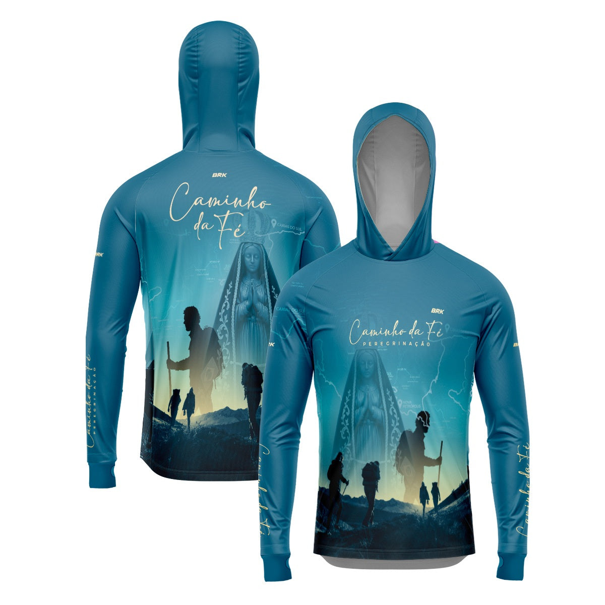 Camisa com Capuz Brk Caminho da Fé Nossa Senhora com Proteção Solar UV50+ - Brk Agro