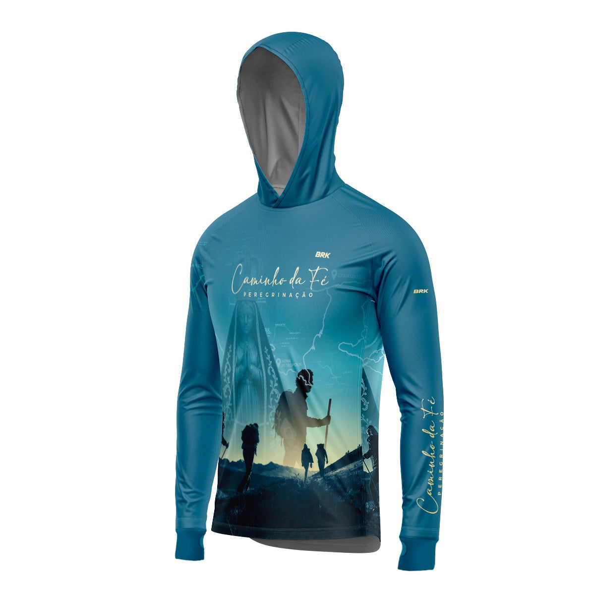 Camisa com Capuz Brk Caminho da Fé Nossa Senhora com Proteção Solar UV50+