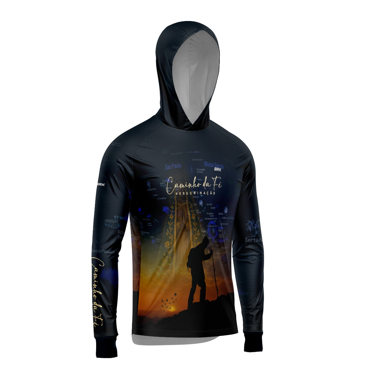 Camisa com Capuz Brk Caminho da Fé Peregrinação com Proteção Solar UV50+ - Brk Agro