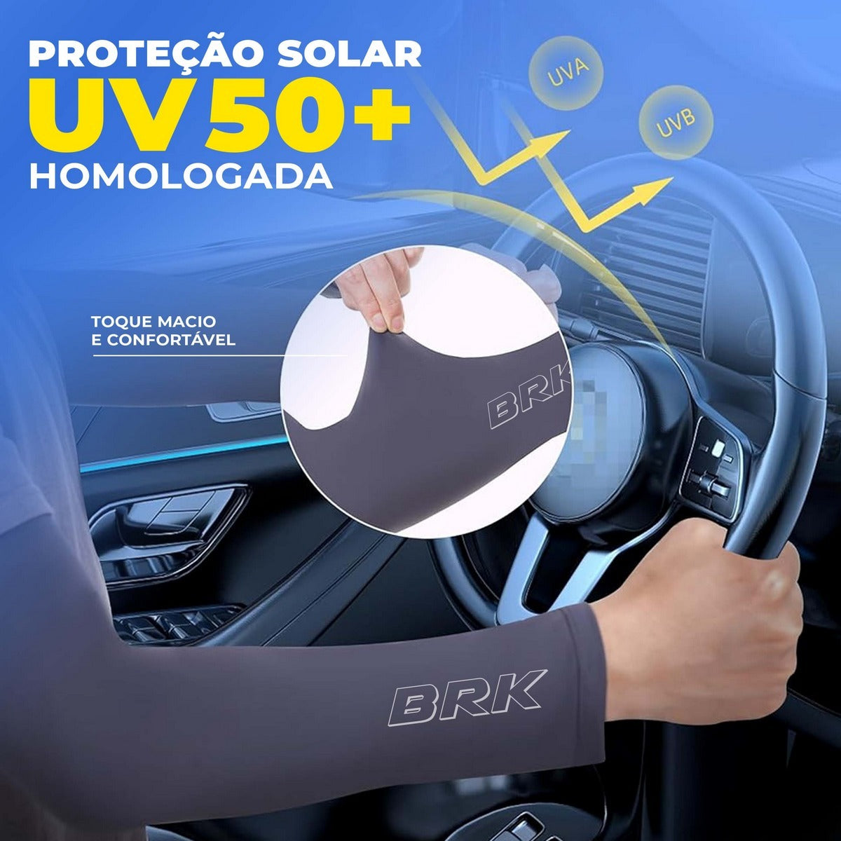 Manguito com Proteção UV50+ Azul Caminho da Fé - Brk Agro
