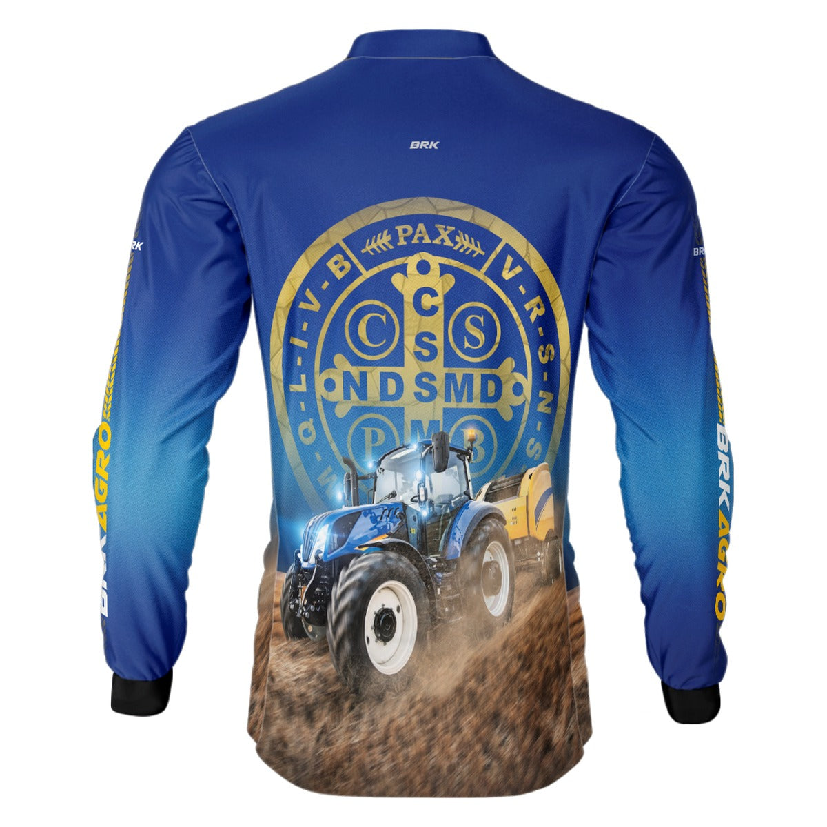 Camisa Agro Brk Trator São Bento Azul com UV50+ - Brk Agro