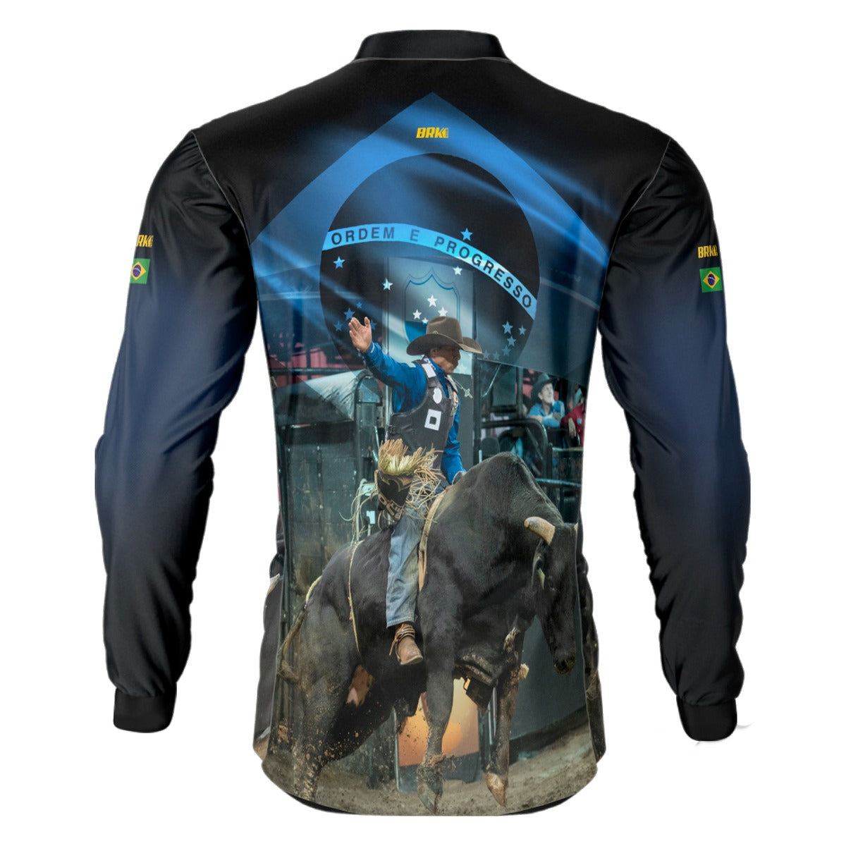 Camisa Agro Brk Rodeio Brasil Azul com Proteção Solar UV50+ - Brk Agro