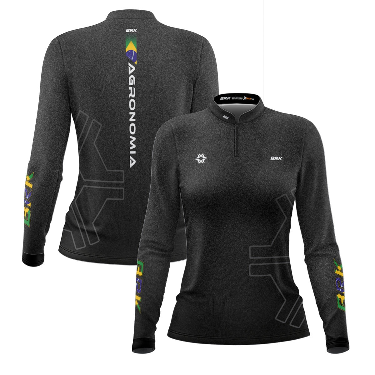 Camisa Agro Feminina Brk Agronomia Cinza com Proteção Solar UV50+ - Brk Agro