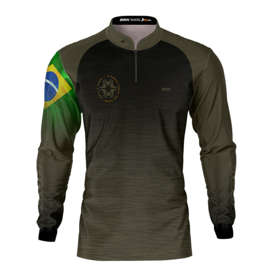 Camisa Agro Brk Agronomia Bandeira do Brasil com Proteção Solar UV50+