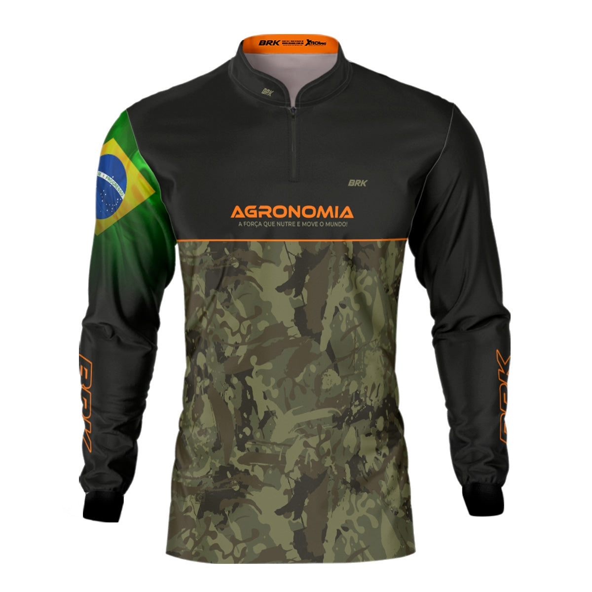Camisa Agro Brk Agronomia Camo Brasil com Proteção Solar UV50+ - Brk Agro