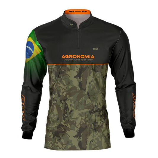 Camisa Agro Brk Agronomia Camo Brasil com Proteção Solar UV50+