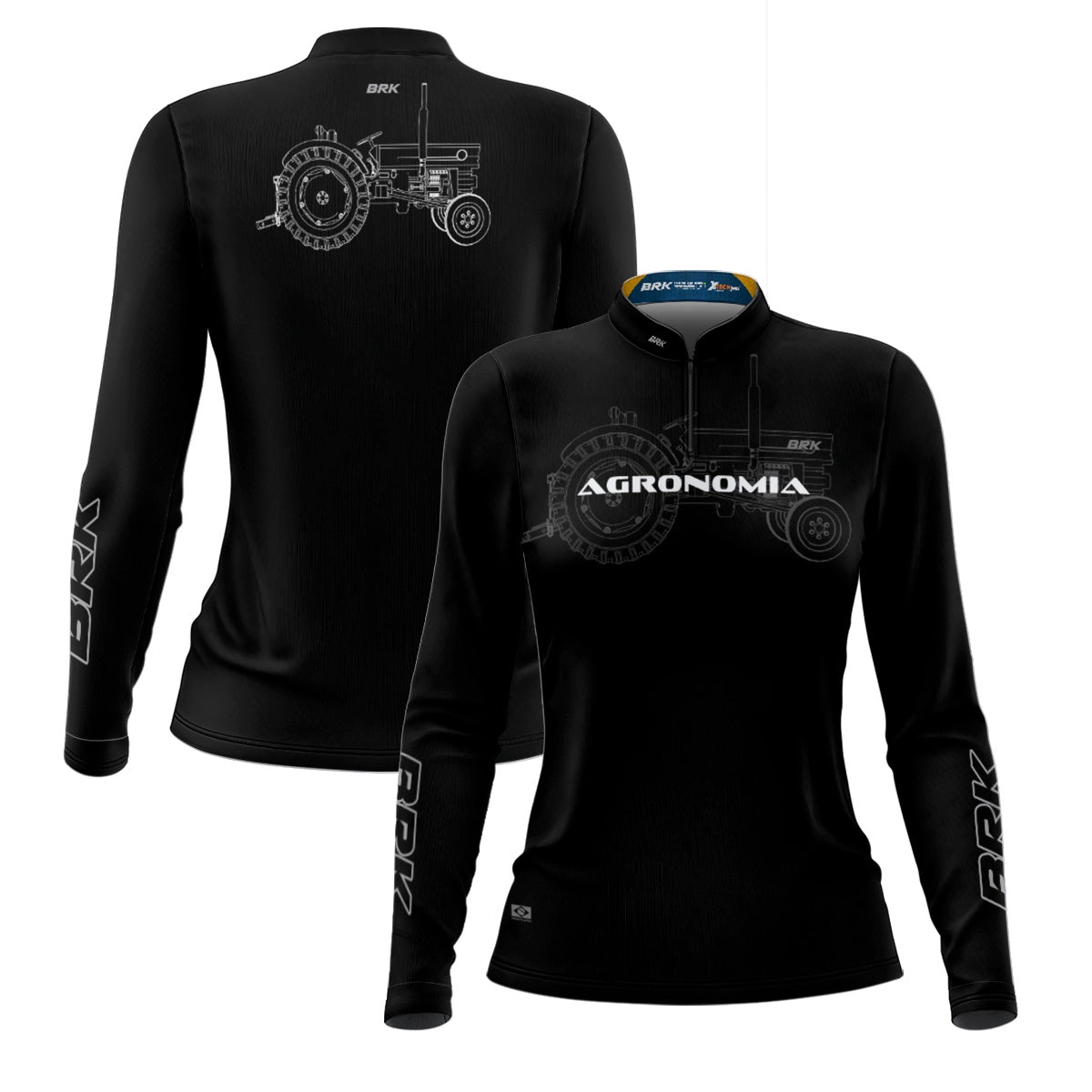 Camisa Agro Feminina Brk Agronomia Trator com Proteção Solar UV50+ - Brk Agro