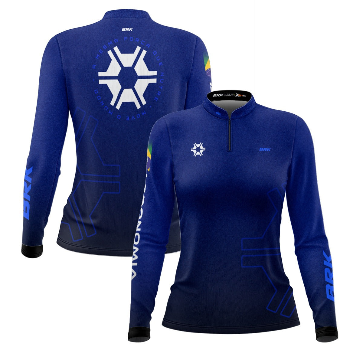 Camisa Agro Feminina Brk Agronomia Azul com Proteção Solar UV50+ - Brk Agro