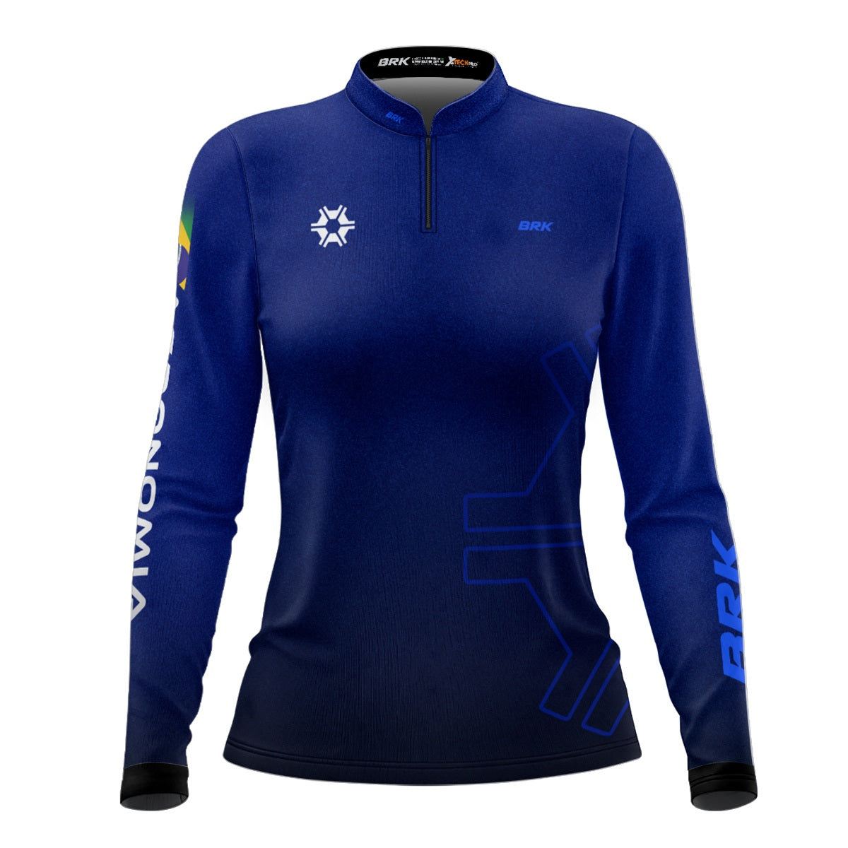 Camisa Agro Feminina Brk Agronomia Azul com Proteção Solar UV50+ - Brk Agro