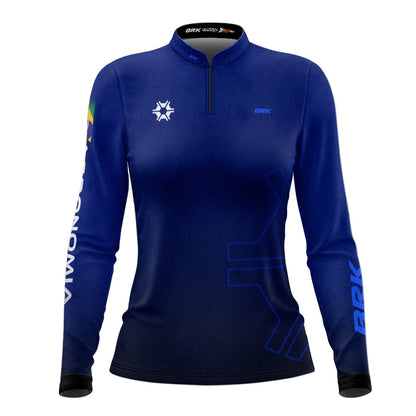 Camisa Agro Feminina Brk Agronomia Azul com Proteção Solar UV50+ - Brk Agro