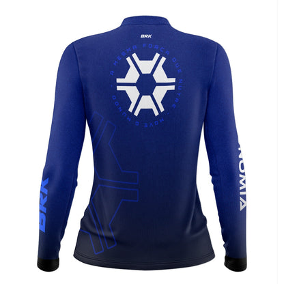 Camisa Agro Feminina Brk Agronomia Azul com Proteção Solar UV50+ - Brk Agro