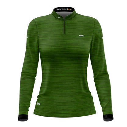 Camisa Agro Feminina Brk Mescla Verde Claro com Proteção Solar UV50+ - Brk Agro