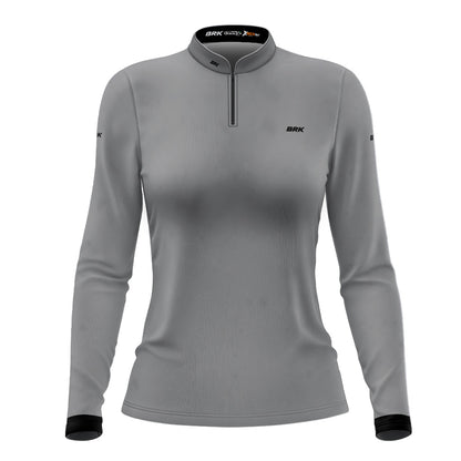 Camisa Agro Feminina Brk Básica Cinza Claro com Proteção Solar UV50+ - Brk Agro
