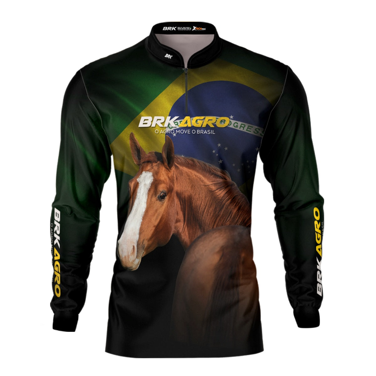 Camisa Agro Brk Team Roping Brasil 3 com UV50+ - Brk Agro