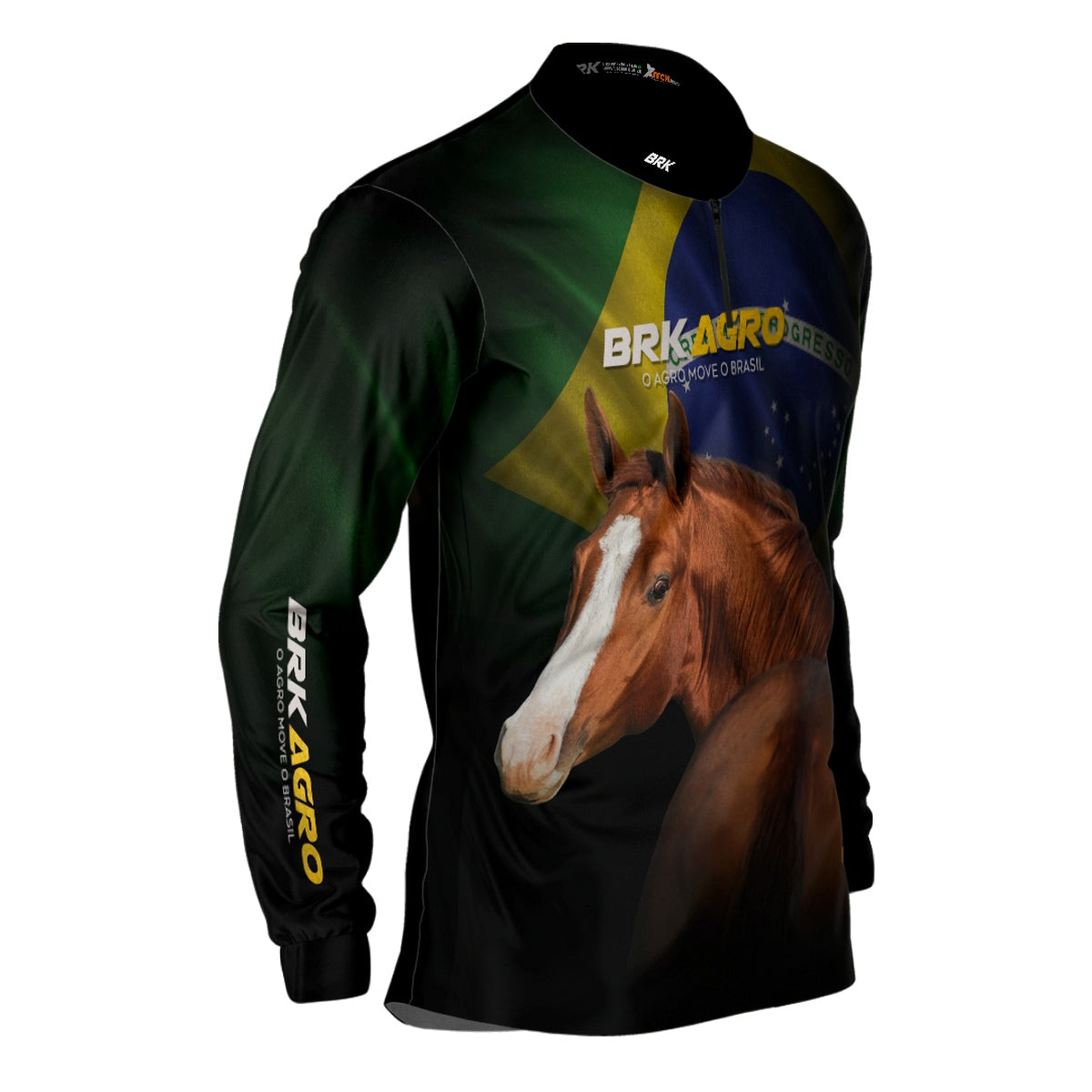 Camisa Agro Brk Team Roping Brasil 3 com UV50+ - Brk Agro