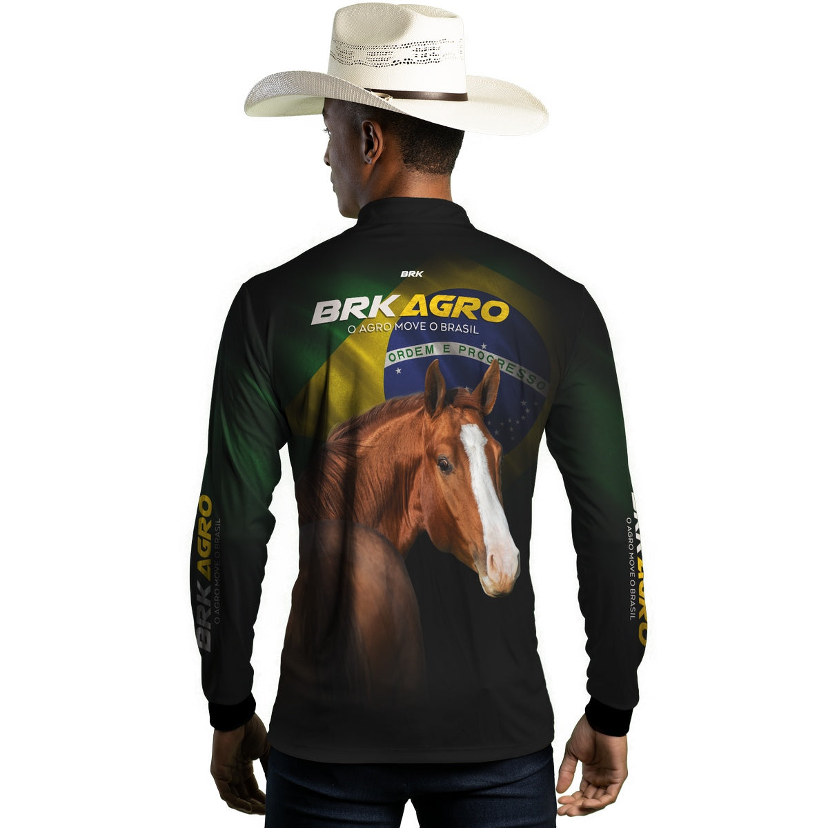 Camisa Agro Brk Team Roping Brasil 3 com UV50+ - Brk Agro